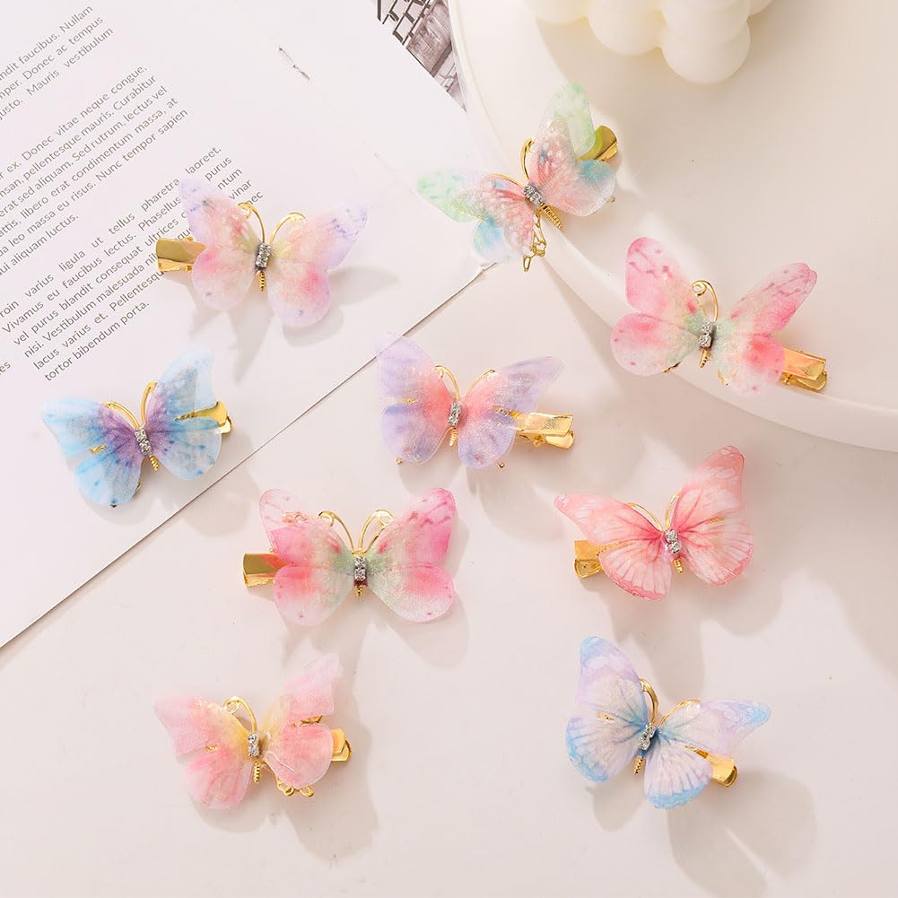 18Pcs Rhinestone Butterfly Hair Clips for Teens Women, Y2K Glitter Hair Jaw Clips, Cute Headwear Gifts for Wedding and Back to School