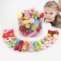 ANNACREATIONS 26 Pcs Baby Girls Hair Clips Cute Animal Character Fruit Flower Pattern Fully Ribbon Lined Hair clips Hair Accessories for Girls