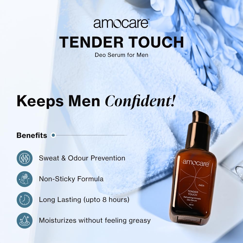 Amocare Liquid Intimate Deo Serum For Men | Prevents Body Odour, And Kills Bacteria | Easy To Apply, Soothes And Exfoliates | For Sensitive And Normal Skin | Aqua Fragrance | Alcohol Free - 50Ml