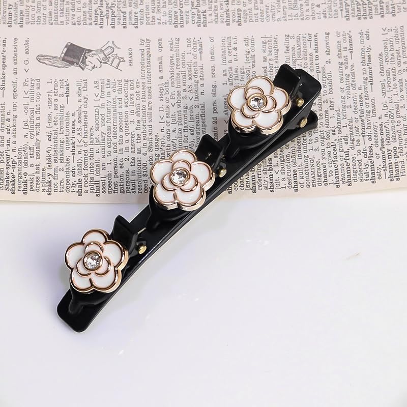 ANNA CREATIONS 4 Pcs Braided Hair Clip, Sparkling Crystal Stone Braided Hair Clips, Fashion Hair Accessories for Women & Girls Hair Bands with Rhinestone and Pearl, Stylish Clip Barrettes