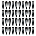 40 Pack Black 2 Inch Barrettes Women Metal Snap Hair Clips Accessories