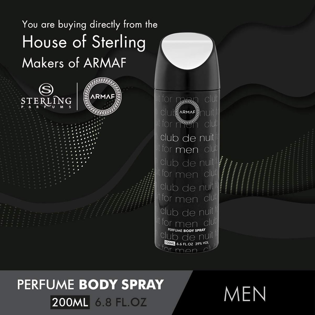 ARMAF Spray Club De Nuit Deodorant for Men - 200ML Each (Pack of 2)