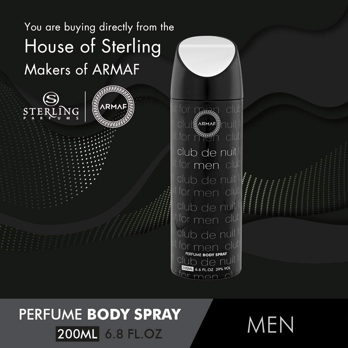 ARMAF Spray Club De Nuit Deodorant for Men - 200ML Each (Pack of 2)