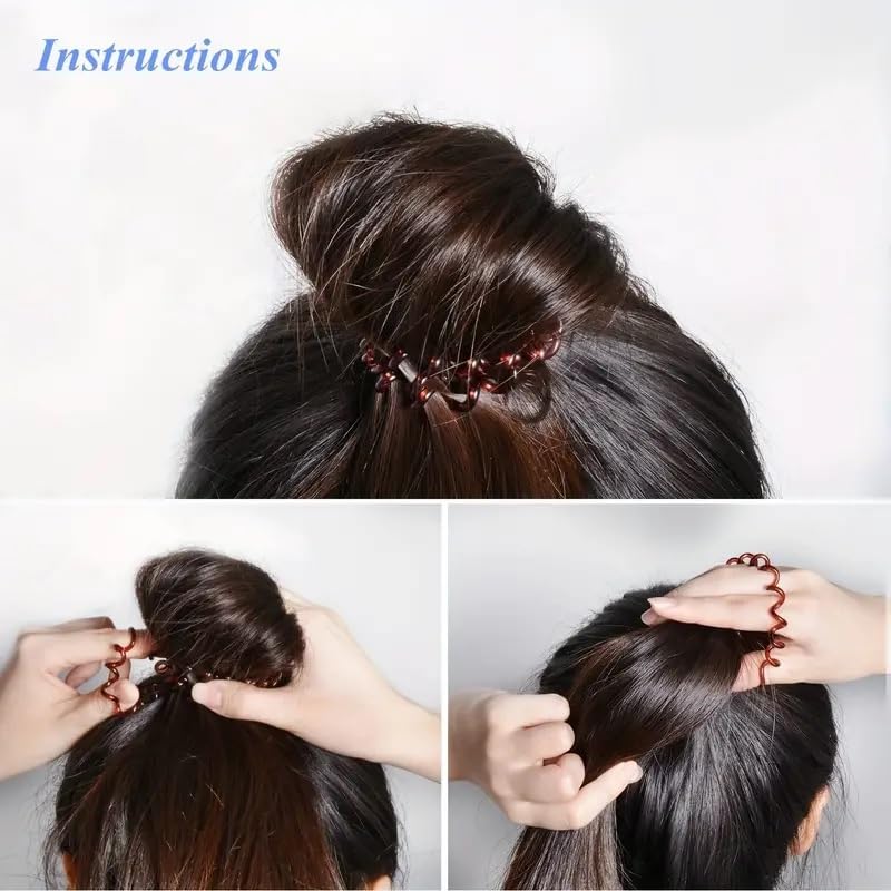 Apsambr 5 Pcs Multicolor Elastic Hair Bands Spiral Shape Ponytail Hair Ties Gum Rubber Band Hair Rope Telephone Wire Hair Accessories