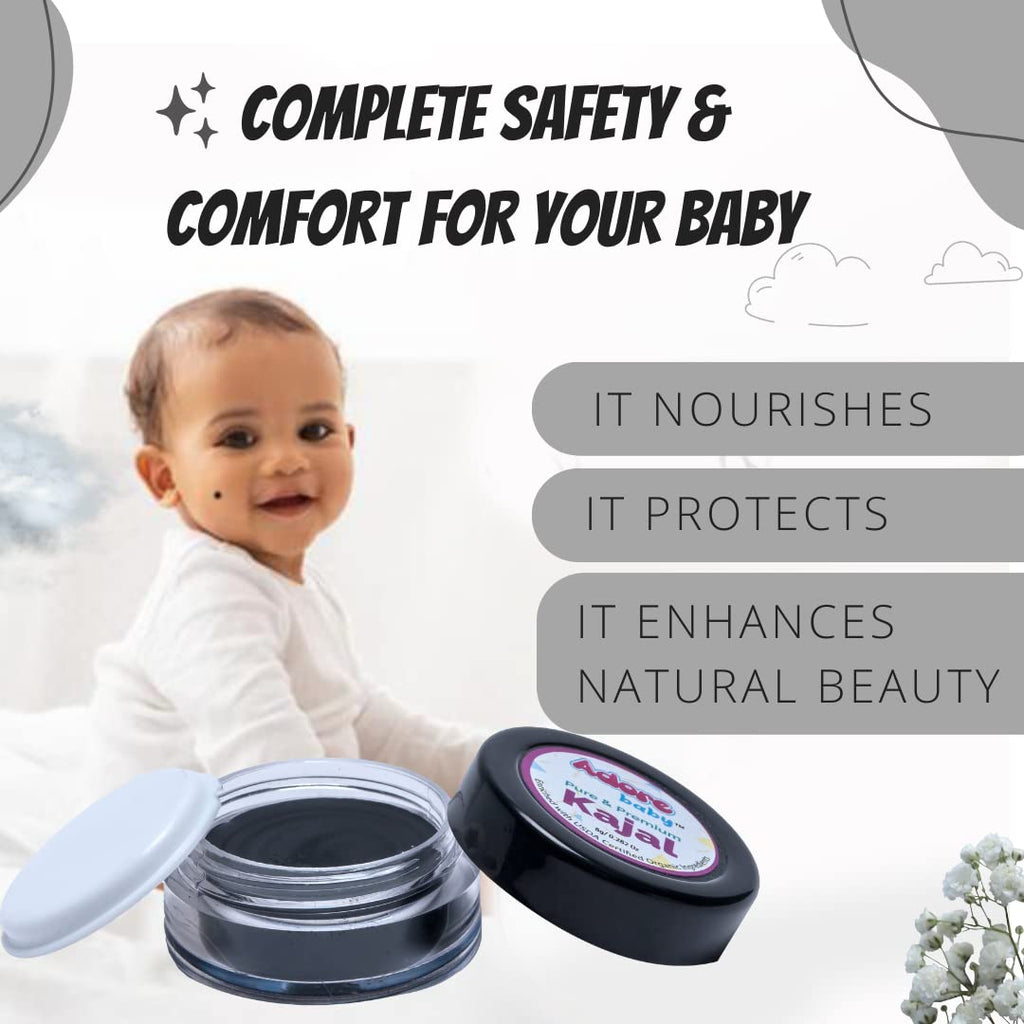 Adore Baby Pure & Premium Kajal - Enriched with USDA Certified Organic Ingredients (Pack of 1)