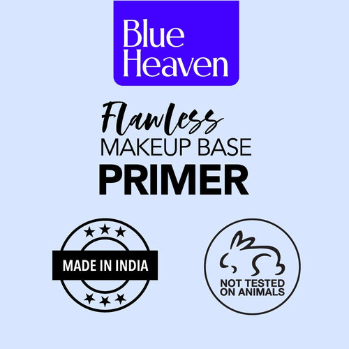 "Blue Heaven Flawless Makeup Base Primer | Smooth & Long-Lasting Base | Pores & Fine Lines Minimizer Primer for Face makeup | Silk Matte Finish | Non-Greasy and Oil-Free | Silicon Gel-Based Infused with Aloe Extracts | 30gm