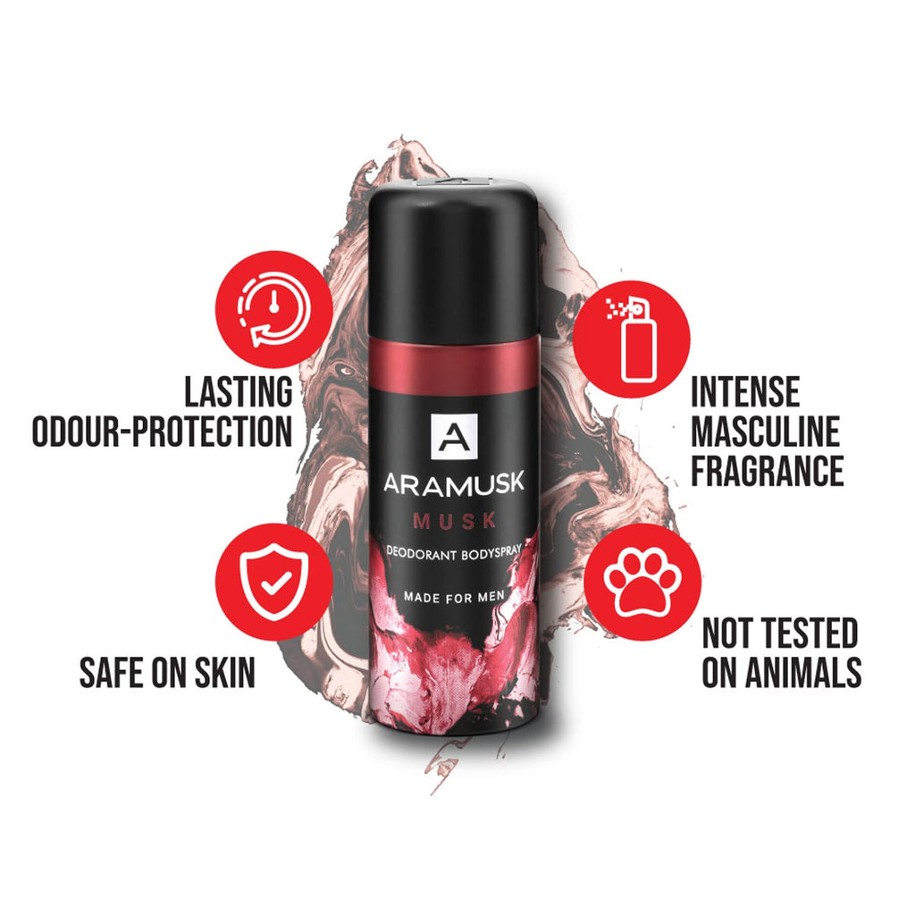 Aramusk Musk Deodorant Bodyspray for Men, 150ml