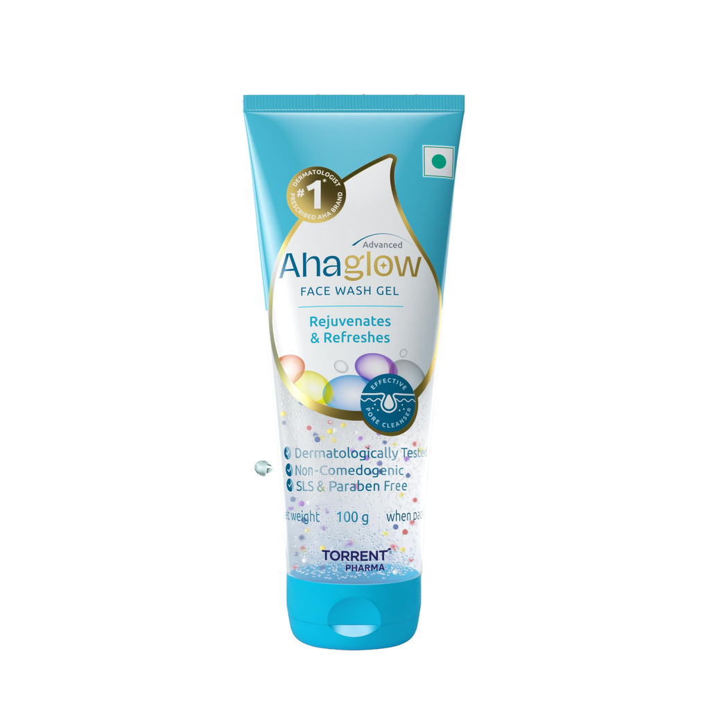 Ahaglow Advanced Face Wash Gel, Daily Gentle Cleansing Formula For Normal And Oily Skin, 100 G