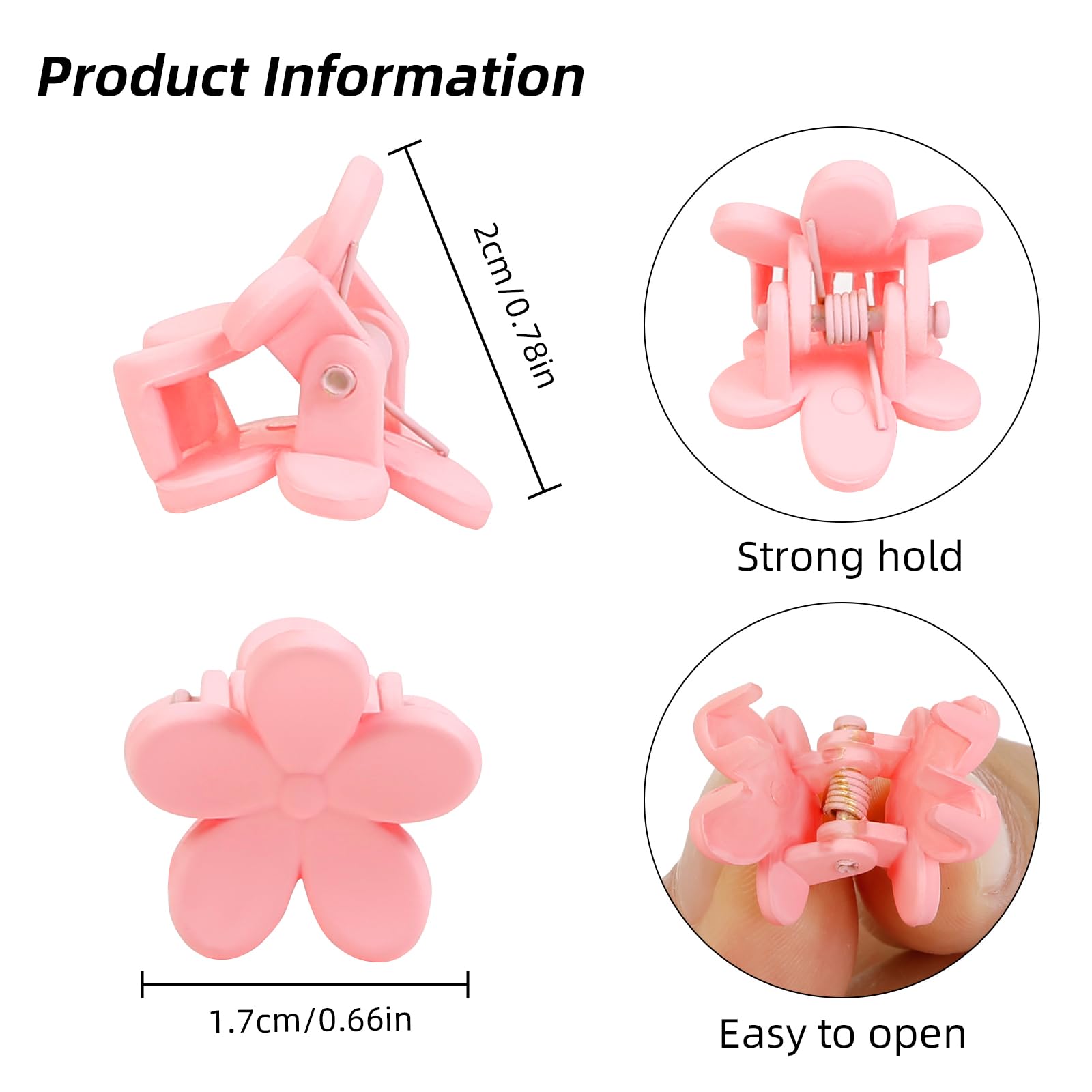 100Pcs Colorful Mini Flower Hair Clips, TEBIEKOY Small Hair Clips Mini Claw Clips Cute Jaw Clips Hair Pins Hair Barrettes Hair Accessories for Women Teens