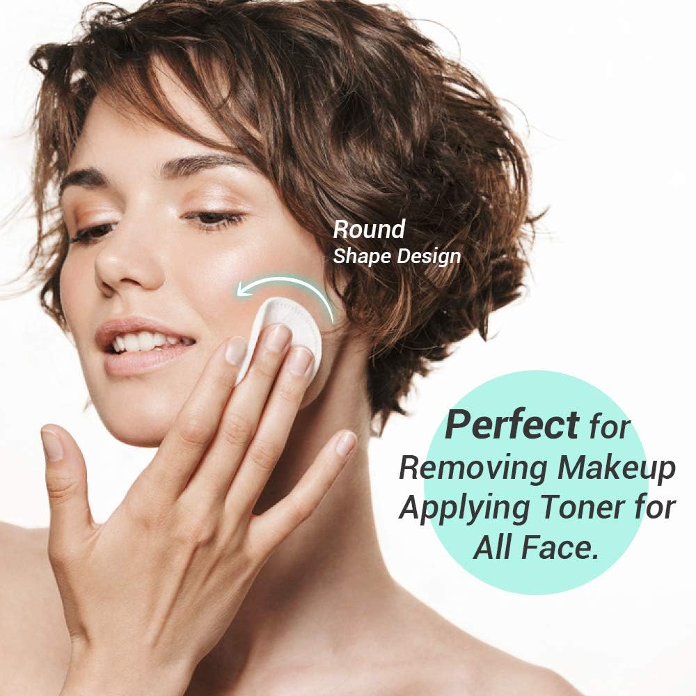 100 Pieces Cotton Pads for Face - Soft Natural Round Makeup Remover, Facial Cleansing, Baby Care, Lotion and Cream Applying (Packing May Vary)