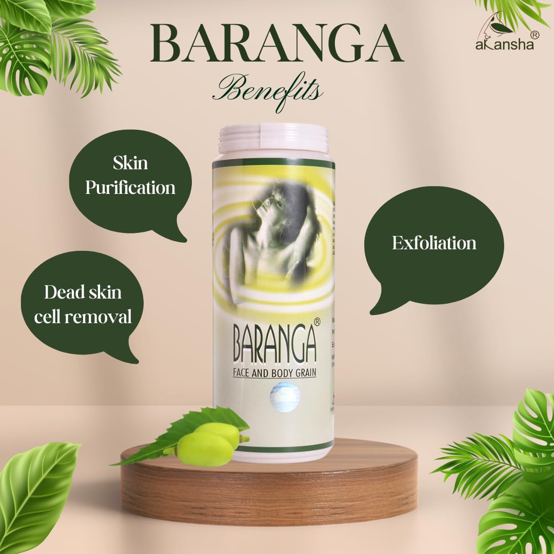 AKANSHA Baranga Ayurvedic Face and Body Dust Scrubber (100g)