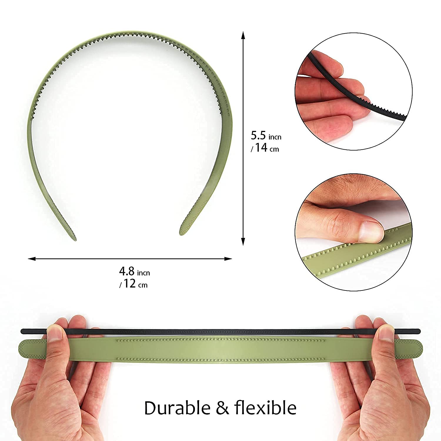 ANNACREATIONS 8 Pcs Fashion Plastic Elastic Hair Comb teeth Headband for Women and Girls - Multicolor