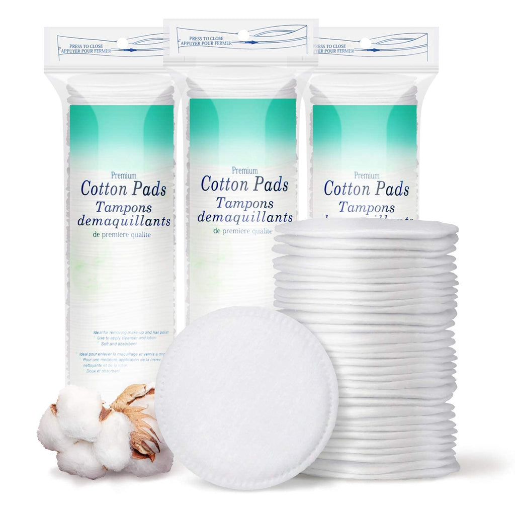 50Pcs Cotton Pads for Face - Natural Round Makeup Remover, Soft Baby Care, Face Cleansing, Lotion and Cream Applying (Packing May Vary)