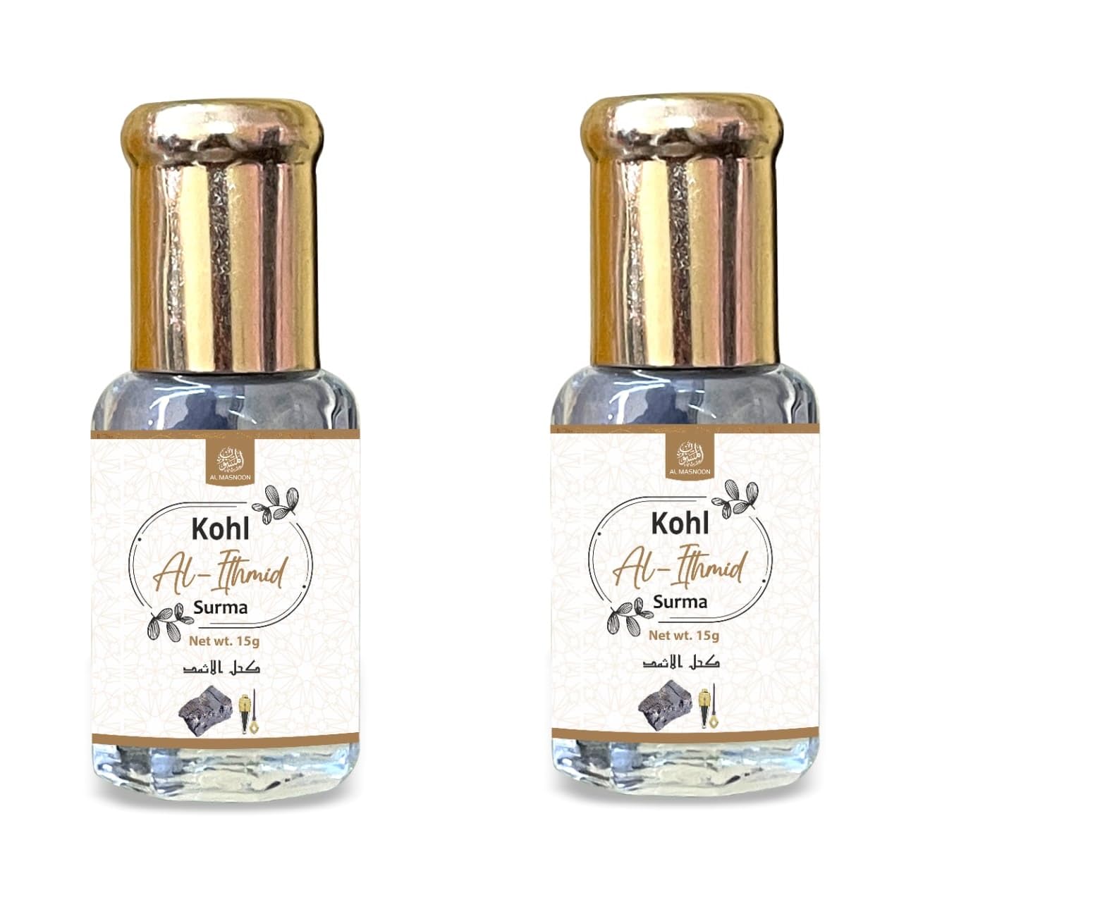 AL MASNOON Kohl Ithmid/Sada Surma, 15g Pack of 2, 100% Natural and Authentic