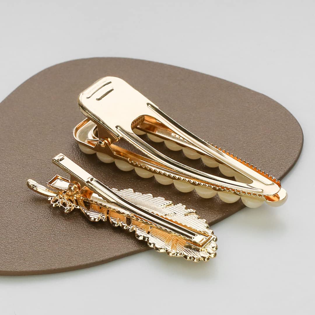 Annacreations 11 Pcs Korean Fashion Style Pearl Rhinestone Metal Hair Clips Hair Pin Stylish Hair Accessories Jewellery For Women's And Girls