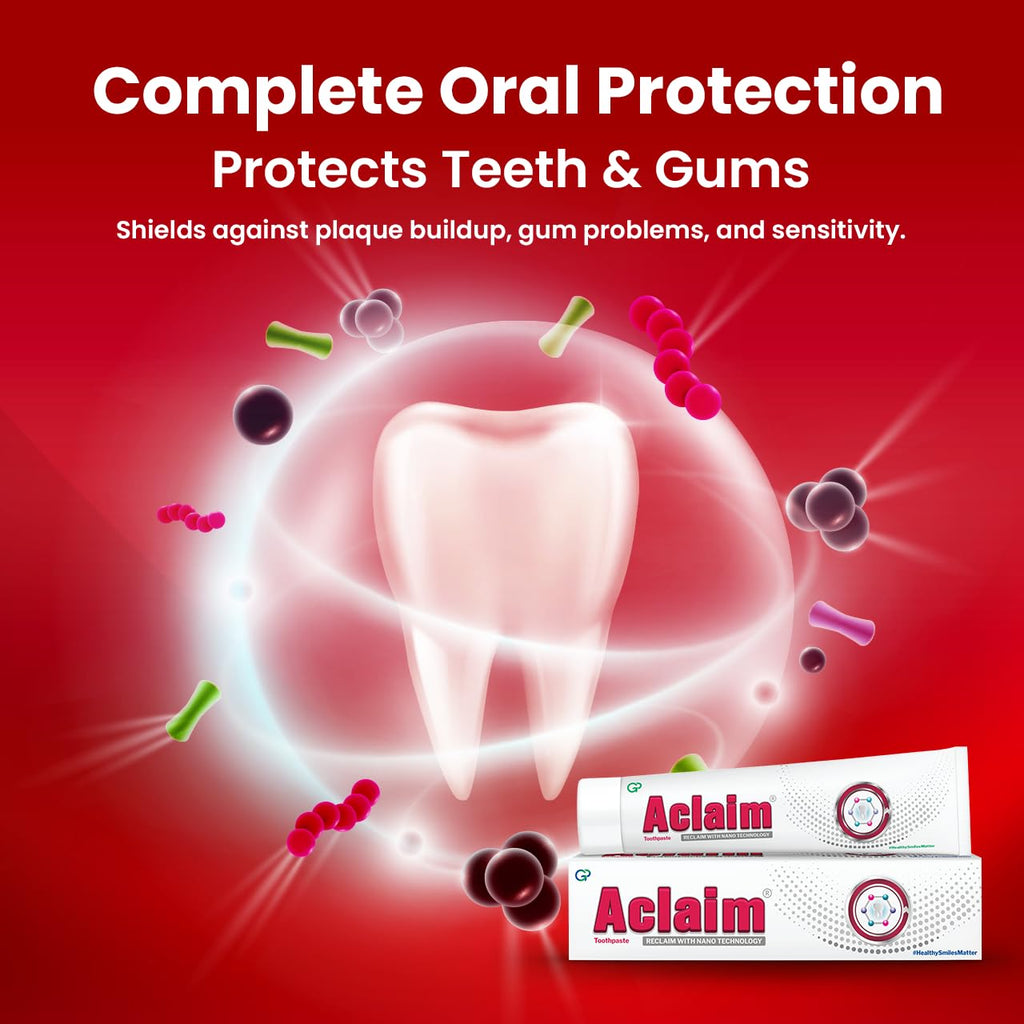Aclaim Toothpaste for Remineralisation | Protect Teeth Enamel | Prevent Tooth Decay | Repair Enamel | Gum Care | Teeth Whitening | Fluoride-free Tooth paste for Complete Oral Care (Pack of 1) 70g each