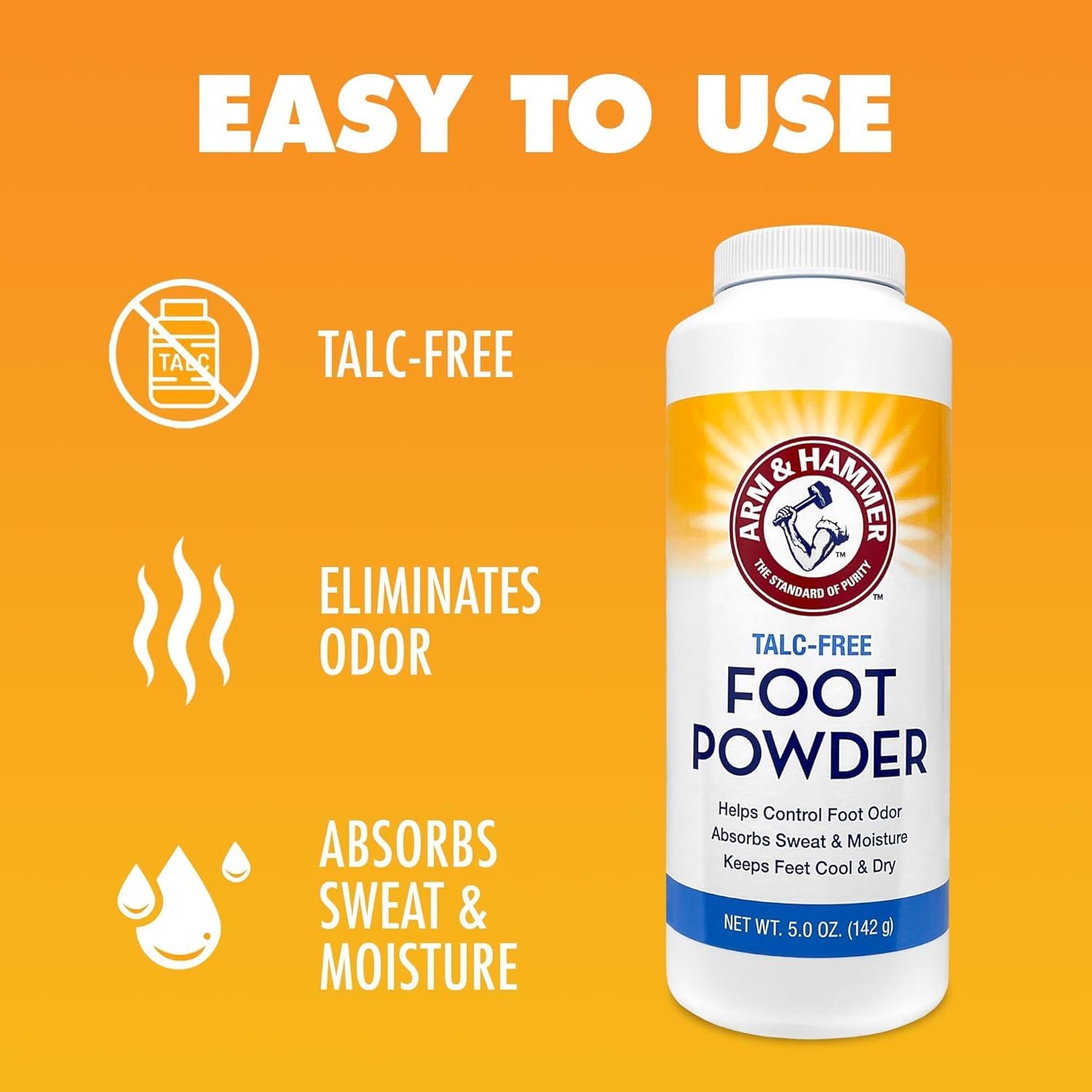 Arm & Hammer Talc-Free Foot Powder 5.0 OZ (Pack of 2)