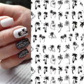 2pcs Nail Tropical Style Palm Summer Tree 3D Nail Stickers self-Adhesive Coconut Tree Manicure DIY Beauty Black Palm Stickers 3D Nail Decor Decal 2025 Beach Nail Decals
