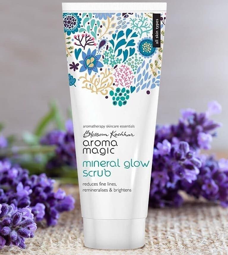 Aroma Magic Mineral Glow Scrub | Exfoliates, reduces fine lines, brightens & boosts hydration| With beeswax, vegetable glycerine, lavender, tea tree & rose essential oils| All Skin Type- 200ml