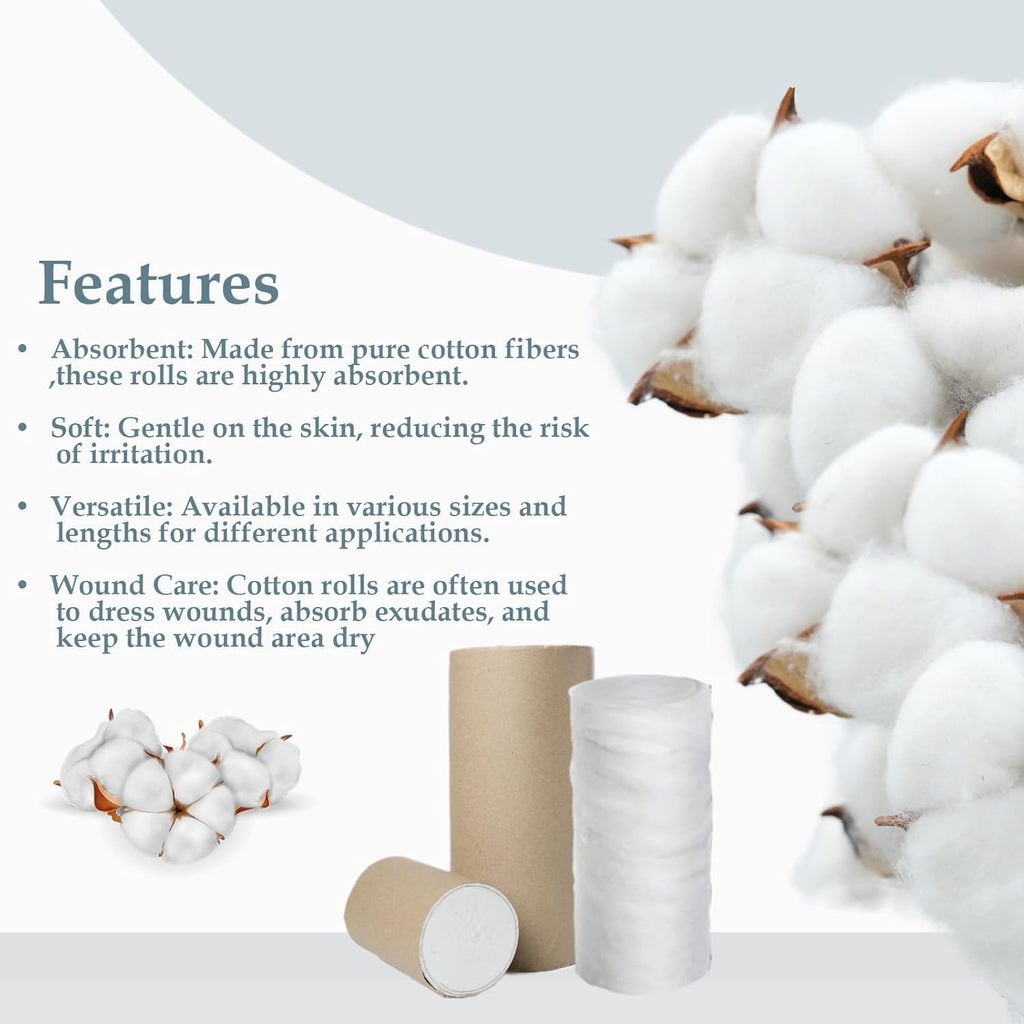 Absorbent Cotton Roll (500g) - Ideal for Makeup Removal, Ultra Soft Cleansing, Medical Use