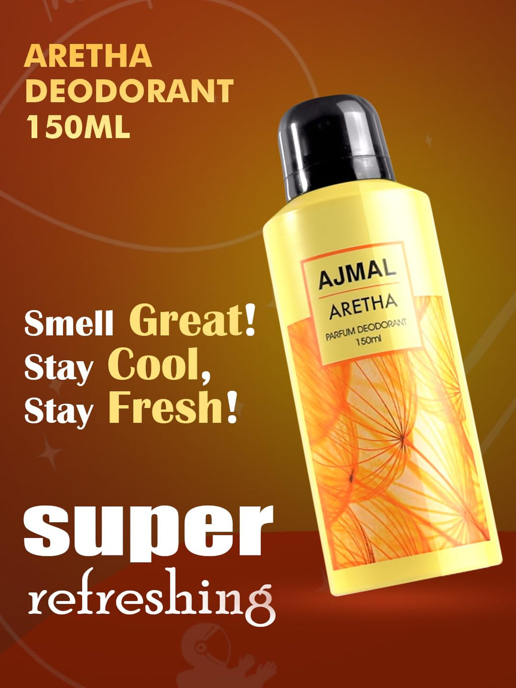 Ajmal Aretha Deodorant Fruity Perfume 150ML Long Lasting Scent Spray Gift for Women, Online Exclusive