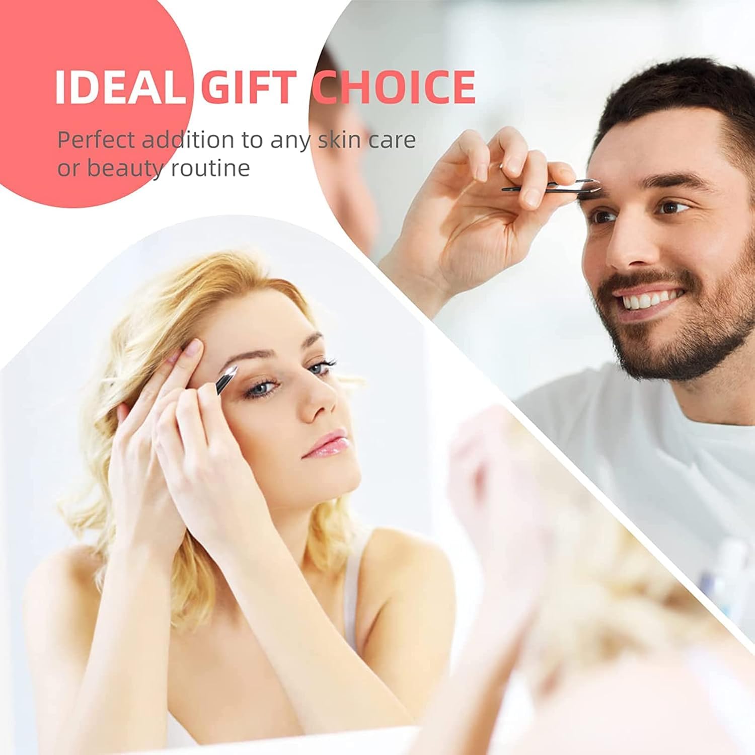 6PCS Professional Eyebrow Tweezers Set for Women and Men, Premium Stainless Steel Tweezer Kit, Best Tweezers Precision for Ingrown Hair, Facial Hair, Eyebrows Plucking