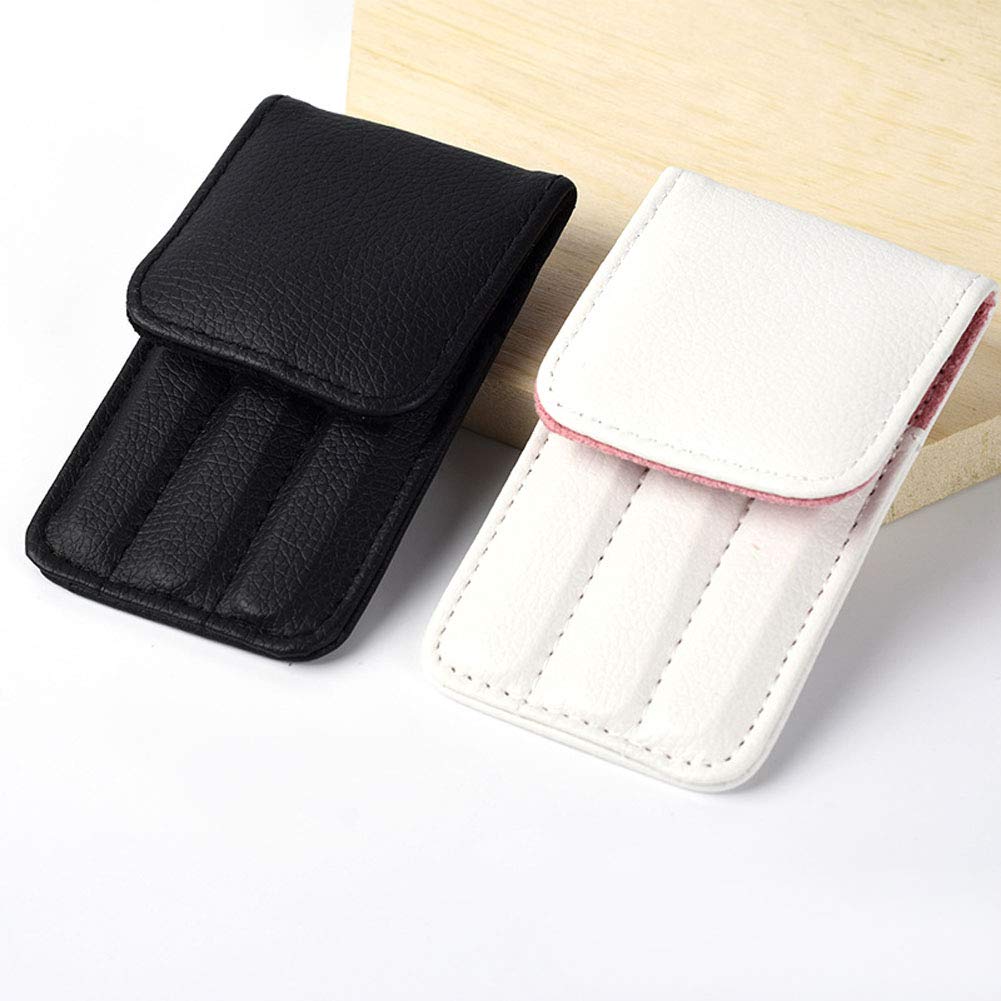 Ensemble de 3 pinces à épiler professionnelles en acier inoxydable pour sourcils, avec étui de voyage en cuir PU rose, pour femmes et filles.