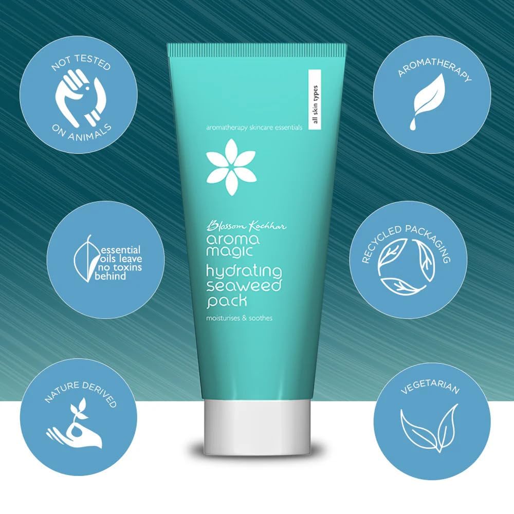 Aroma Magic Hydrating Seaweed Multi-use Face Pack| with lotus leaf, Vitamin C & E | For Instant Hydration| | Detoxify, Oxygenate & Delay Signs of Aging |for Men & Women |All Skin Types|100gm Pack of 1