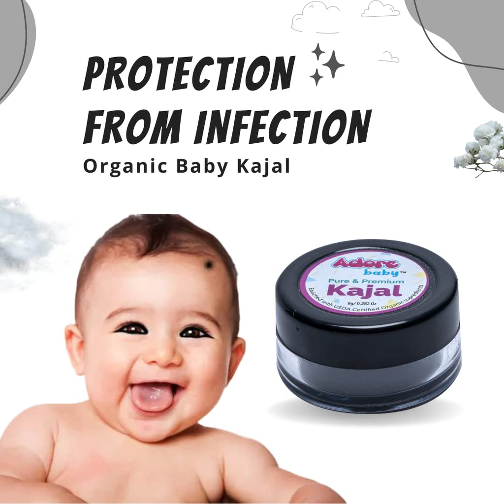 Adore Baby Pure & Premium Kajal - Enriched with USDA Certified Organic Ingredients (Pack of 1)