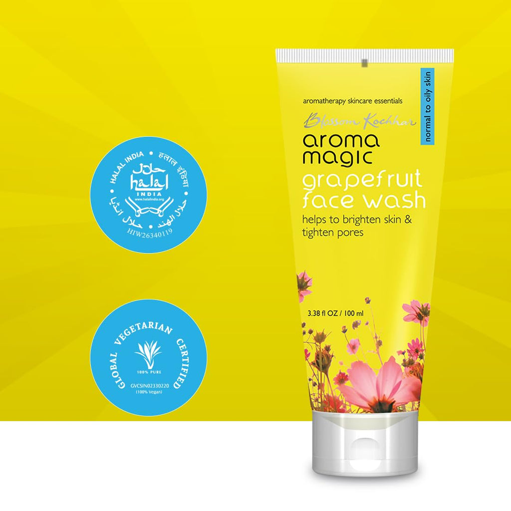 Aroma Magic Grapefruit Face Wash for Brightening & Pore tightening | For Oily Skin | 100 ml | Pack of 1