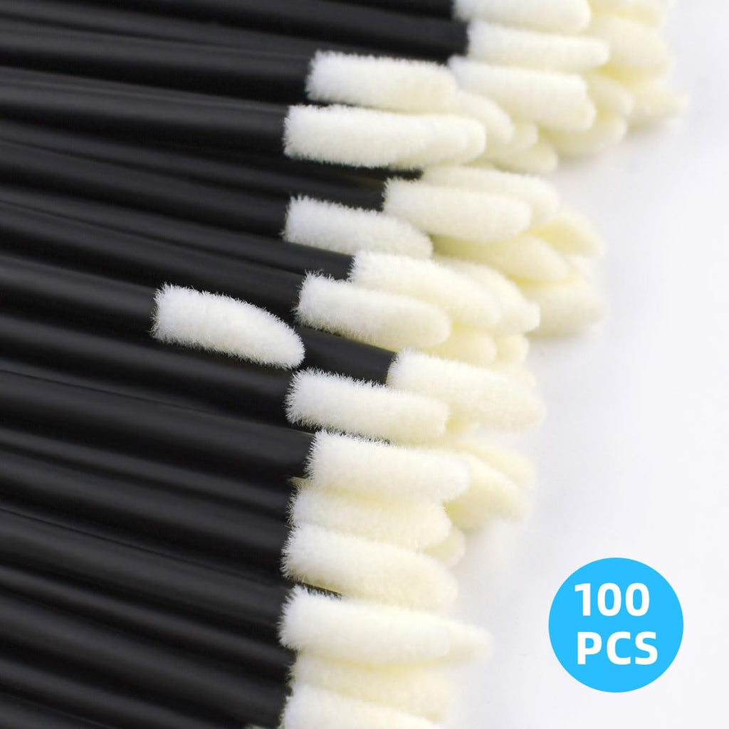 100 Pack Disposable Lip Brushes Lipstick Wands Lip Gloss Applicator Brush Makeup Tool Make Up Applicators Perfect Beauty Cosmetic Kits Mascara Wand Set Lash Spoolies for Eyelash Extensions (Black)