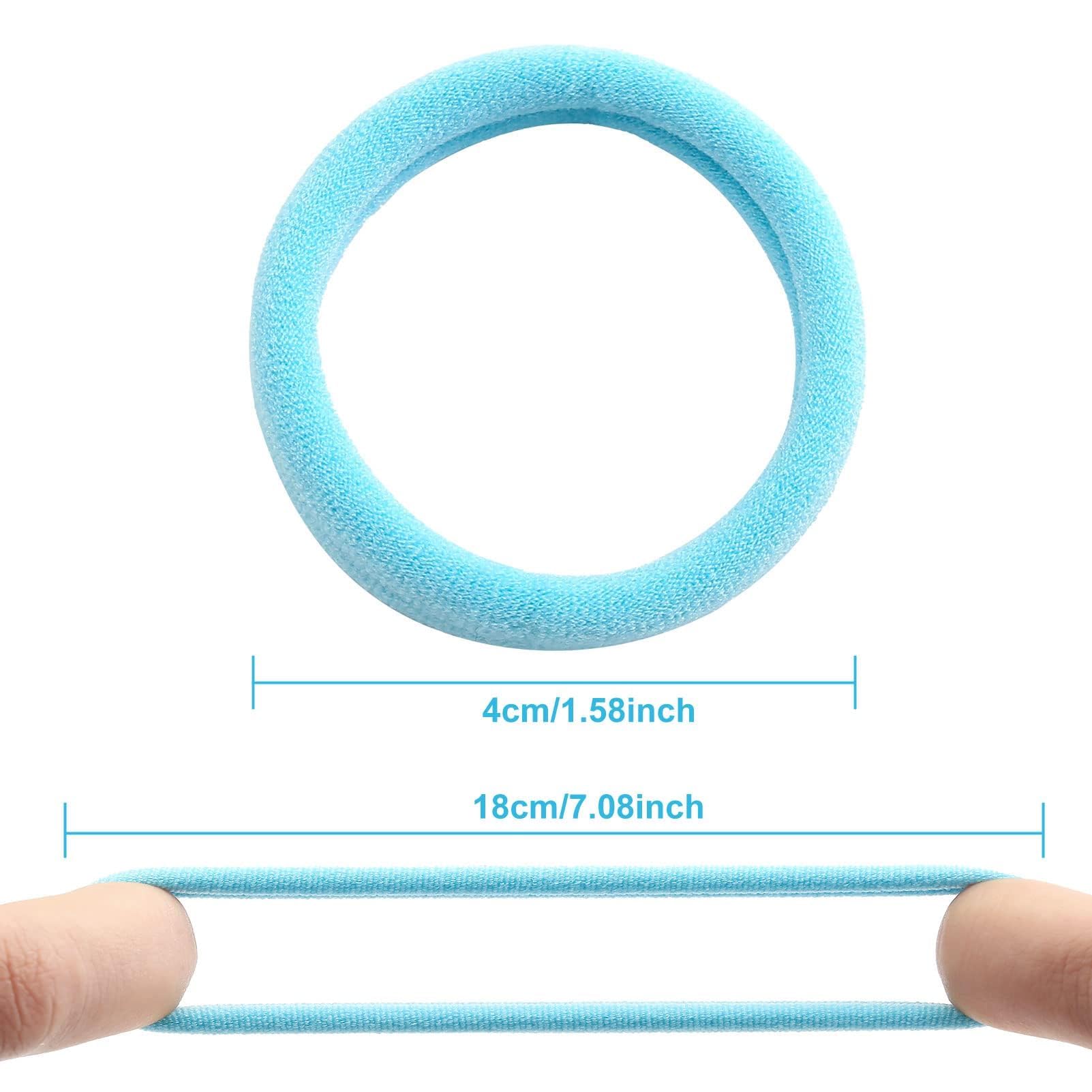 100 Pcs Thick Seamless Spring Hair Ties, Ponytail Holders Hair Accessories No Damage for Thick Hair (Spring Colors)