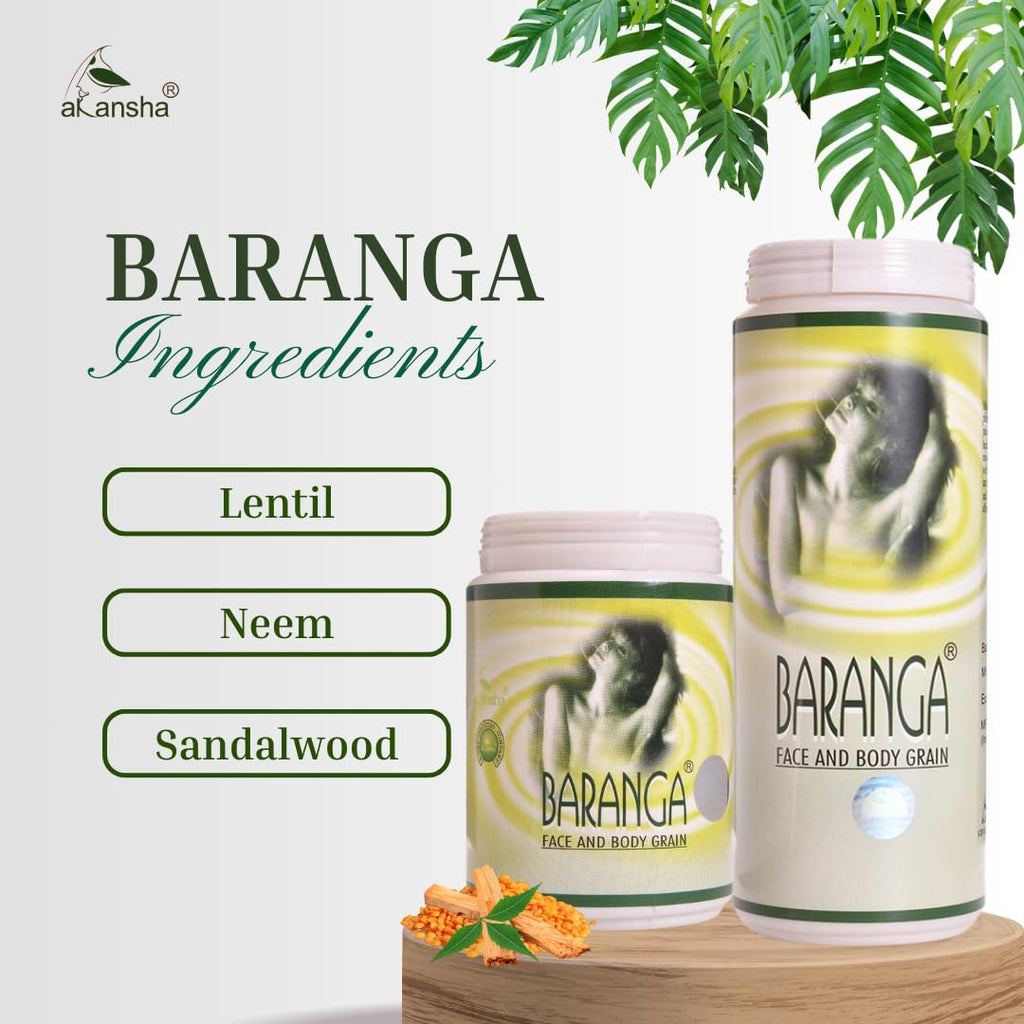 AKANSHA Baranga Ayurvedic Face and Body Dust Scrubber (100g)
