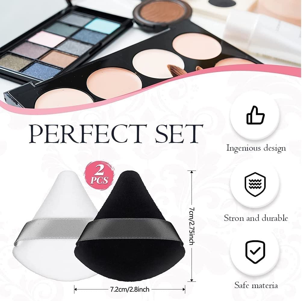 1 Round Foundation Makeup Brush, 2 pieces MakeupSponge Blender (Foundation brush, 2 Pieces Triangle Powder Puffs Face CosmeticPowder Puff Washable Reusable Soft Plush Powder Sponge Makeup Sponge)