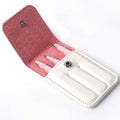 Ensemble de 3 pinces à épiler professionnelles en acier inoxydable pour sourcils, avec étui de voyage en cuir PU rose, pour femmes et filles.
