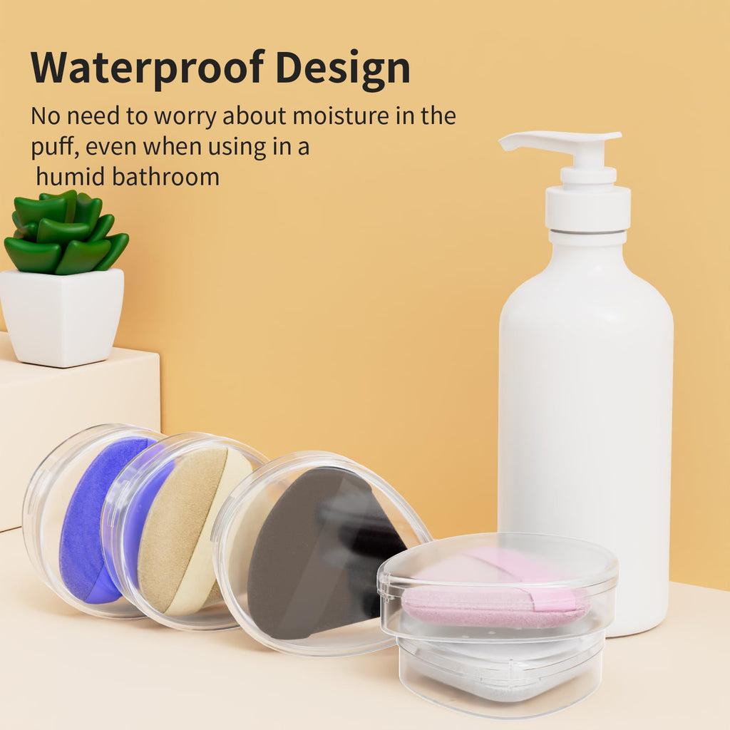 5 Pack Triangle Powder Puff Holders – Multifunctional Cosmetic Storage Case for Makeup Puffs, Beauty Blenders – No Sponge Included