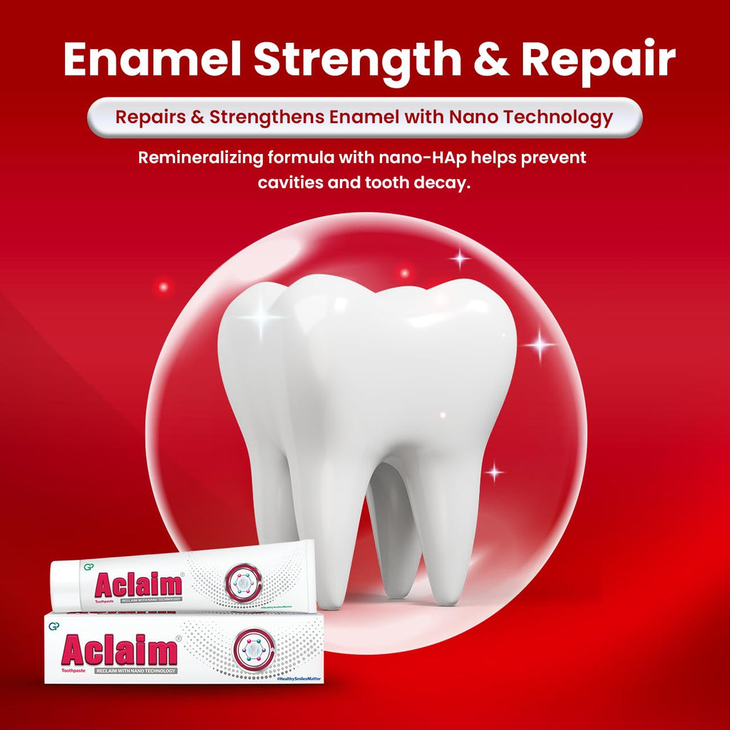 Aclaim Toothpaste for Remineralisation | Protect Teeth Enamel | Prevent Tooth Decay | Repair Enamel | Gum Care | Teeth Whitening | Fluoride-free Tooth paste for Complete Oral Care (Pack of 1) 70g each