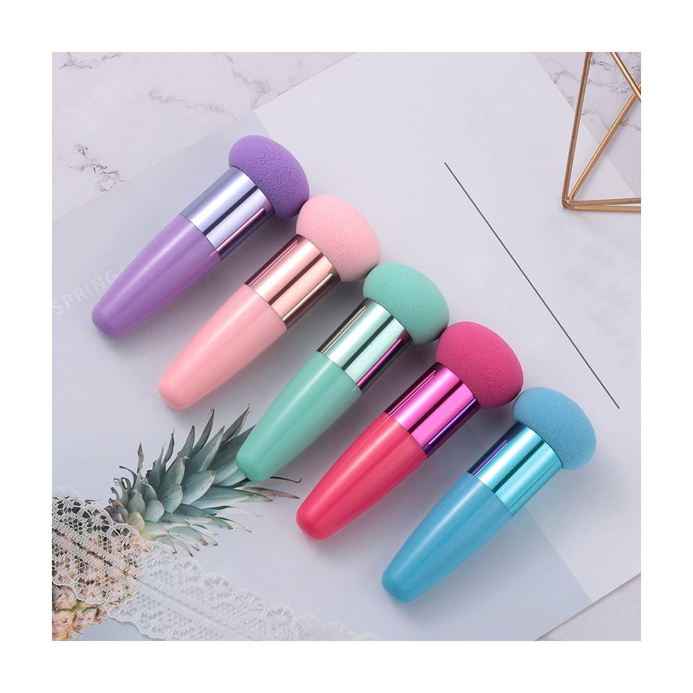 1PCS Mushroom head Makeup Brushes Powder Puff Beauty Cosmetic Sponge With Handle for Foundation Powder blush,blue