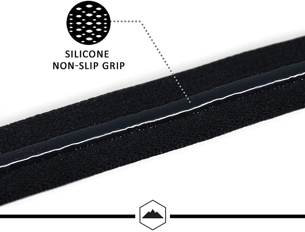 4 Pieces Wide Non-Slip Elastic Sports Headbands - Athletic Skinny Hair Headband for Women, Men, Boys, Girls - Silicone Grip Hairband Mini Stylish Sweat Band - Stays in Place & Great for Working Out