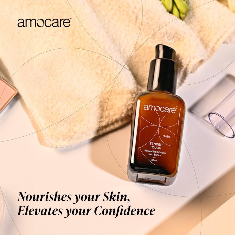 Amocare Liquid Intimate Deo Serum For Men | Prevents Body Odour, And Kills Bacteria | Easy To Apply, Soothes And Exfoliates | For Sensitive And Normal Skin | Aqua Fragrance | Alcohol Free - 50Ml