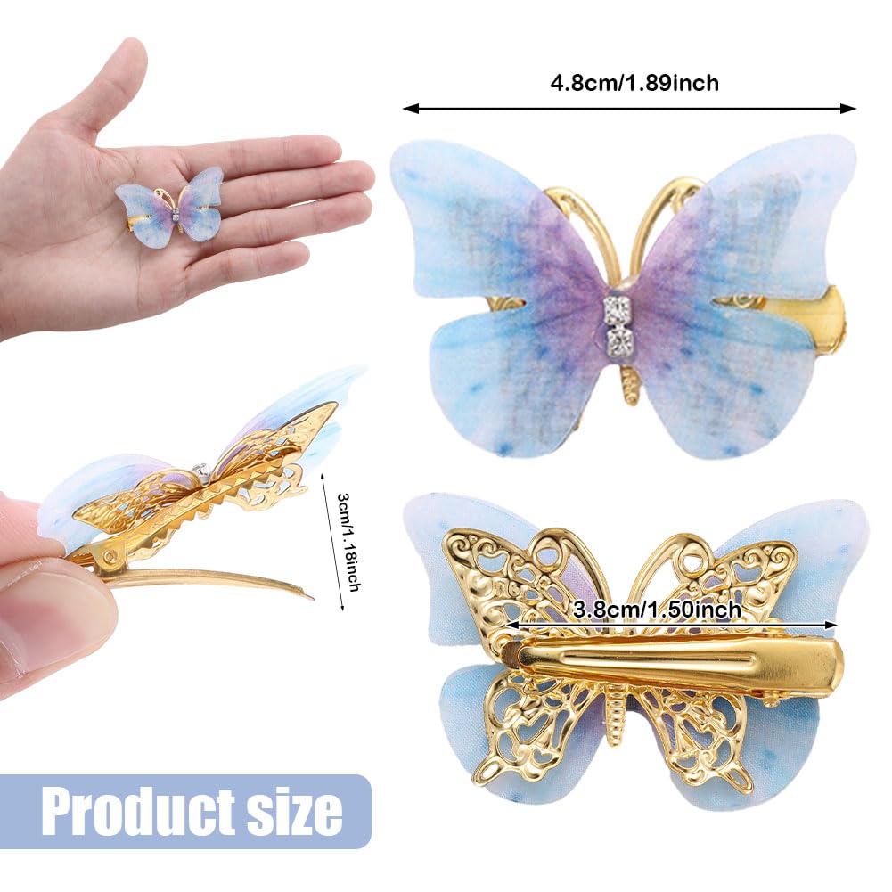 18Pcs Rhinestone Butterfly Hair Clips for Teens Women, Y2K Glitter Hair Jaw Clips, Cute Headwear Gifts for Wedding and Back to School