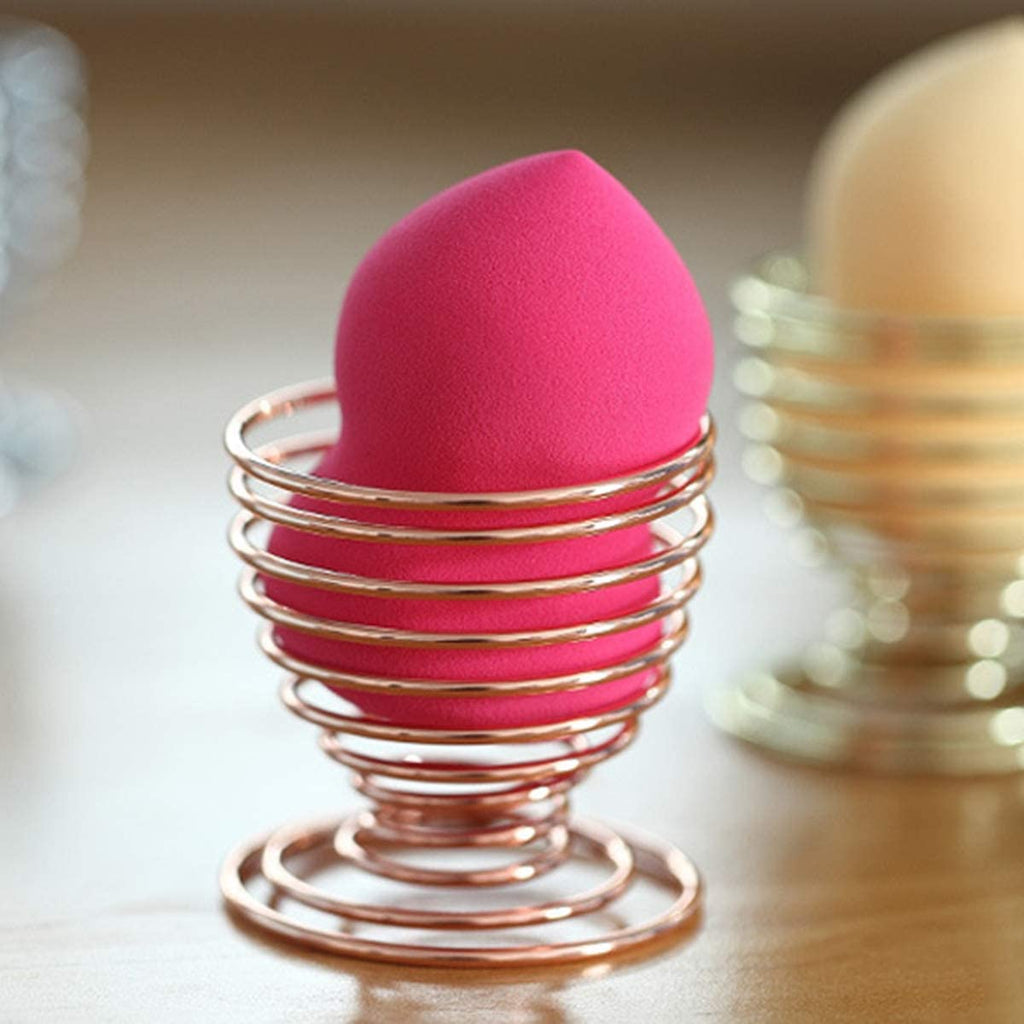 1Pcs Beauty Makeup Sponge Blender Holder Drying Rack Stand, Makeup Sponges Stand, Powder Puff Sponge Support Display Stand,Makeup Organizer Silver Practical Processed
