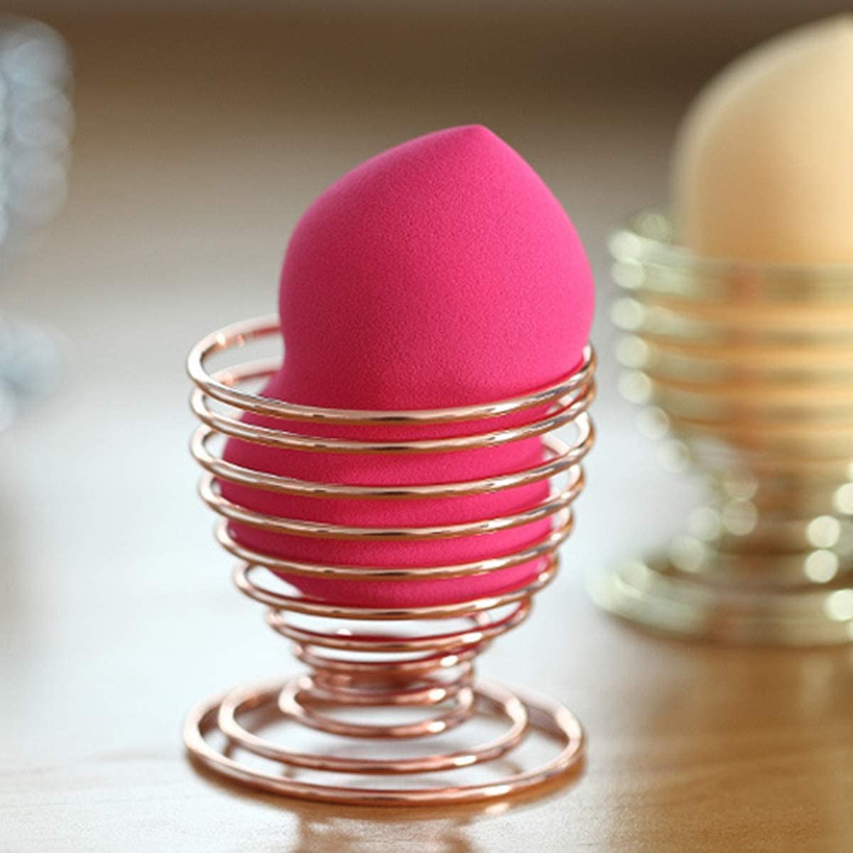 1Pcs Beauty Makeup Sponge Blender Holder Drying Rack Stand, Makeup Sponges Stand, Powder Puff Sponge Support Display Stand,Makeup Organizer Silver Practical Processed