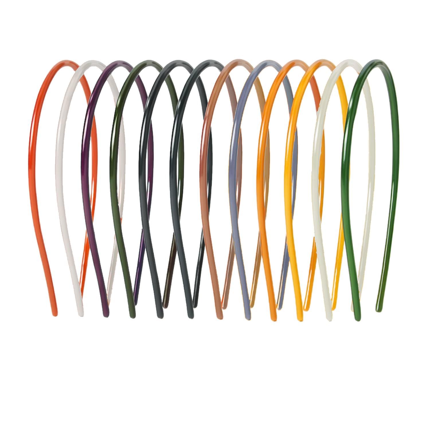 ANNACREATIONS Plastic Headbands with Teeth – Pack of 12 Durable, Lightweight Sports Hair Bands for Women, Girls, Teens & Kids – 0.5cm Non-Slip Hair Accessories (Gloss Finish)