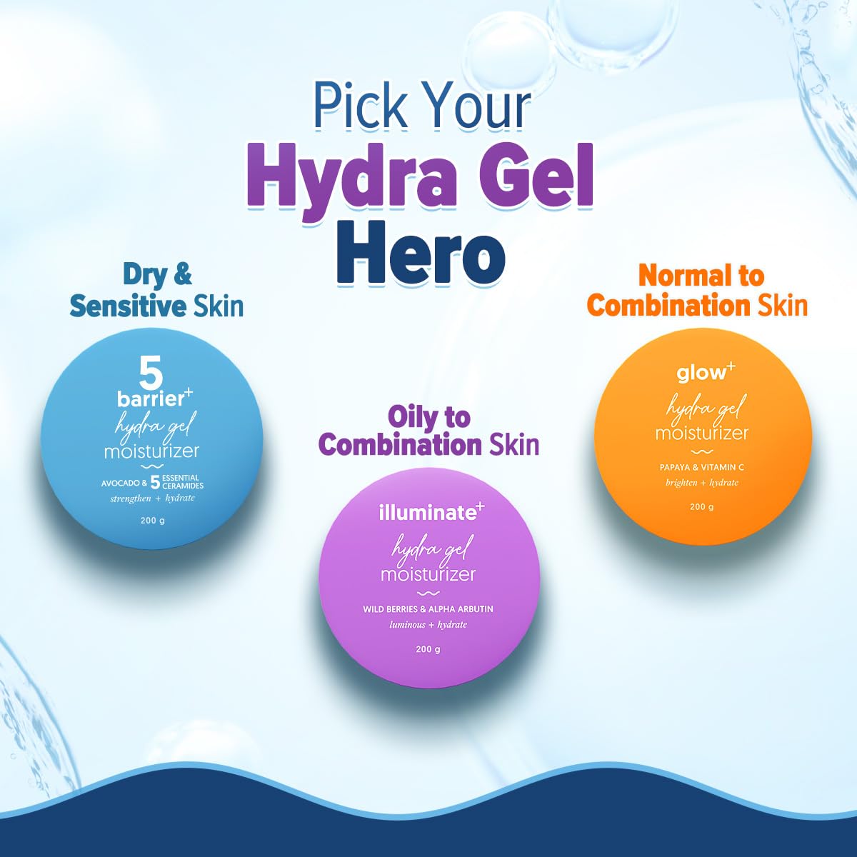 Aqualogica Illuminate + Hydra Gel Moisturizer with Wild Berries & Alpha Arbutin | 24 Hour Intense Hydration | Water-Like Gel Texture | Non-Sticky & Quick Absorbing for Luminous Skin | 200 g