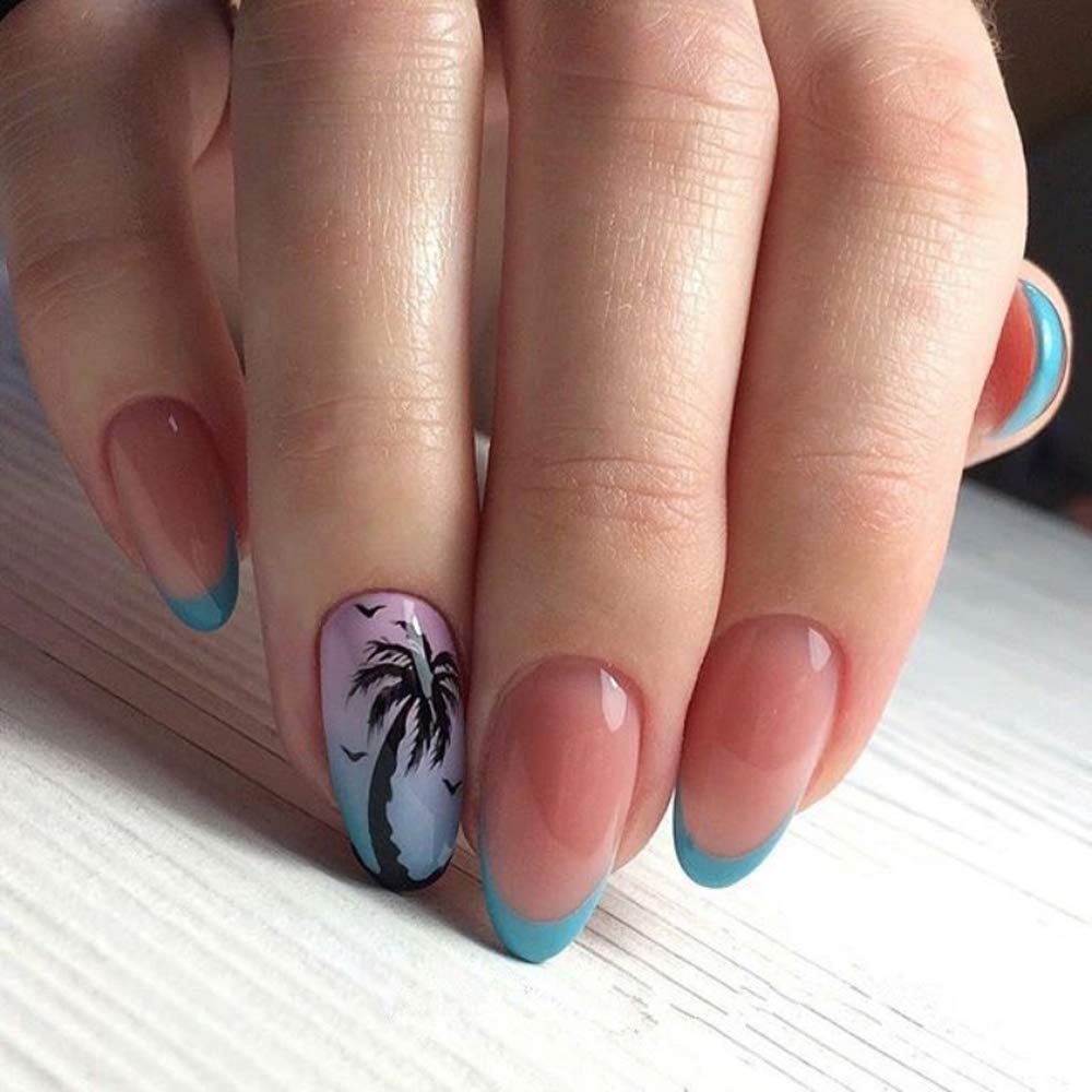 2pcs Nail Tropical Style Palm Summer Tree 3D Nail Stickers self-Adhesive Coconut Tree Manicure DIY Beauty Black Palm Stickers 3D Nail Decor Decal 2025 Beach Nail Decals