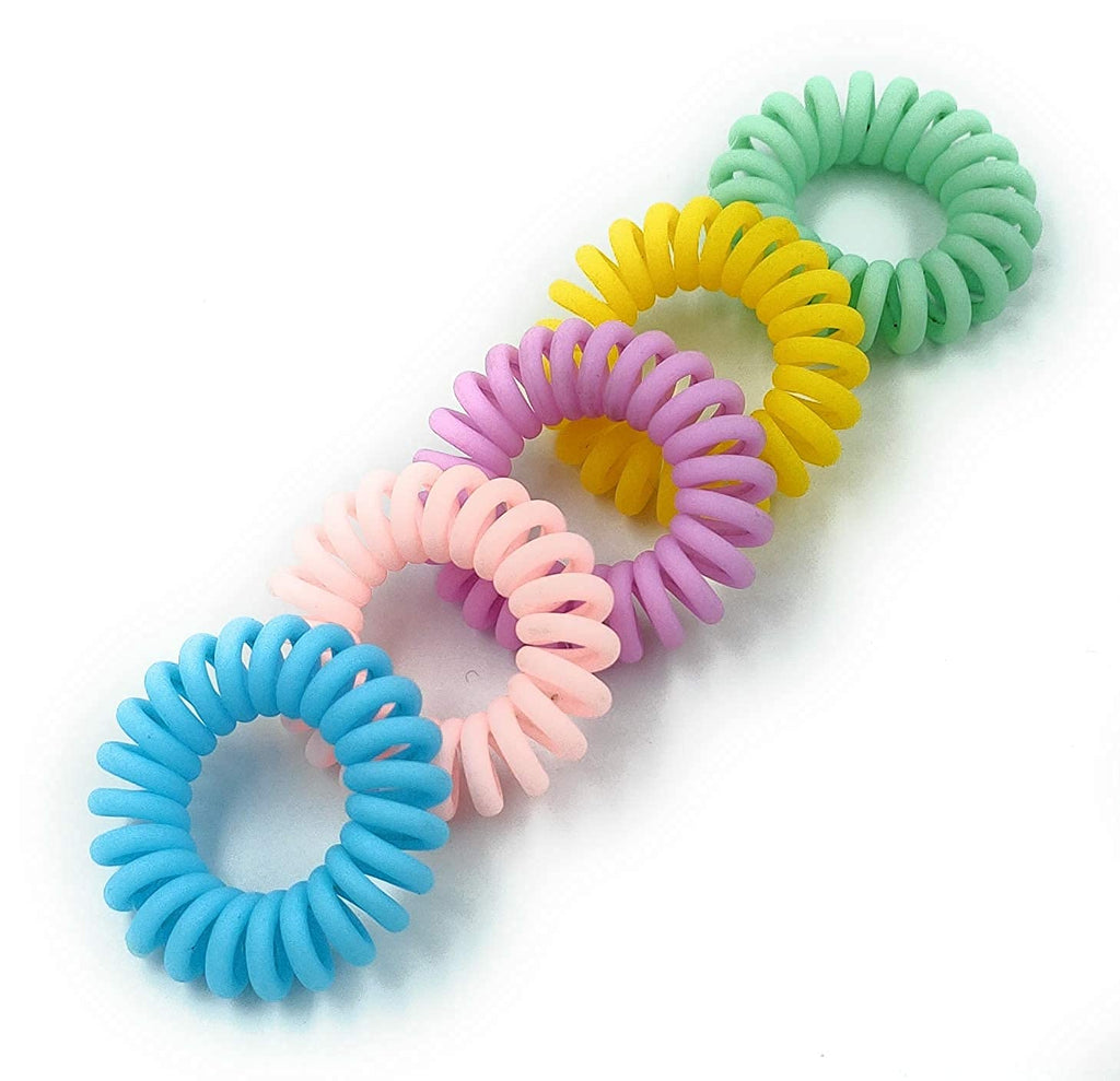 APSAMBR-5pcs Elegant Matte Multi-Colour Small Spiral Hair Rubber Band Ponytail Holder For Girls And Women.