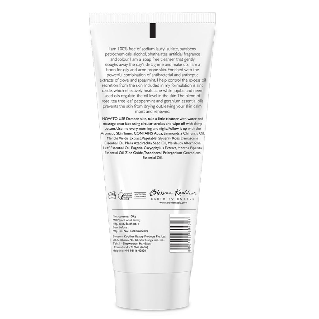 Aroma Magic Mint Cleanser to Refreshes, Heals acne, & Hydrates with Peppermint, Chinaberry seed, jojoba seed, spearmint & clove extracts | For Oily & Acne Prone Skin - 100 gm