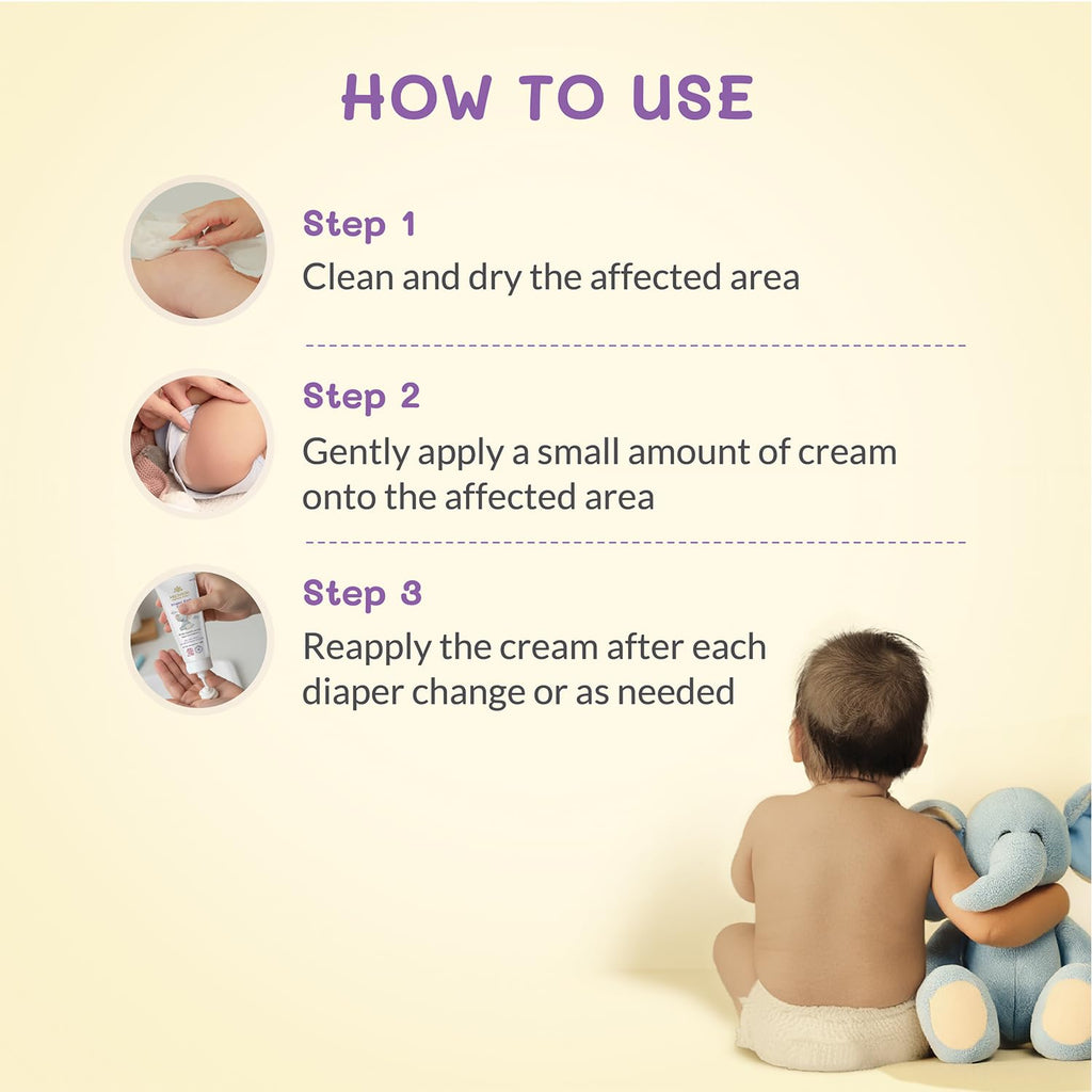 AreoVeda Diaper Rash Cream (50 gm), Suitable for newborns & babies, 15% Zinc Oxide, Prevents & Soothes Rashes from Day 1, Relieves Itchiness & Discomfort