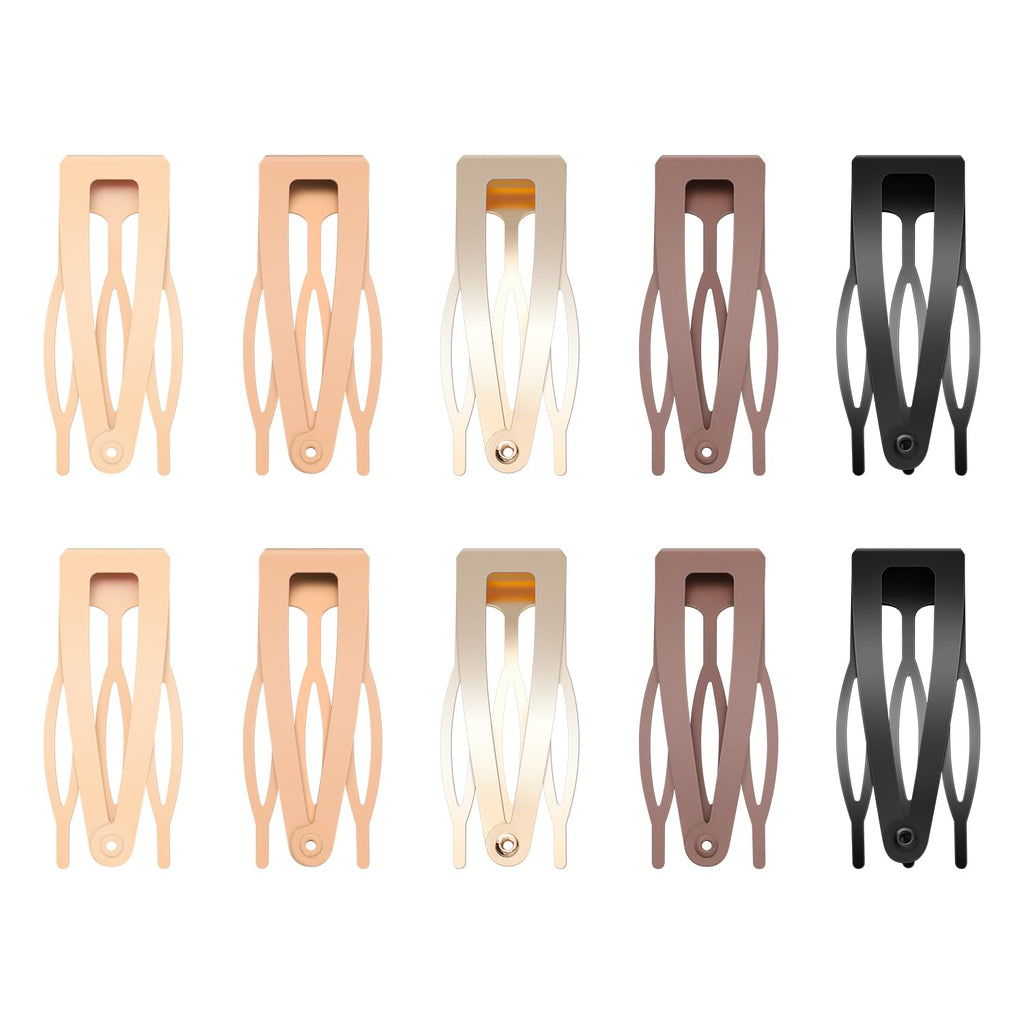 Lot de 10 pinces à cheveux à double attache, pinces à cheveux métalliques Sightor, barrettes pour femmes, accessoires de coiffure (noir, marron, beige, kaki, doré)